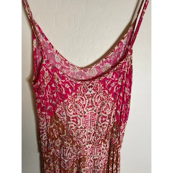 Show Me Your Mumu | Pink & Brown Beatrice Playsuit in Murocco Cloud Size Medium - Picture 5 of 7